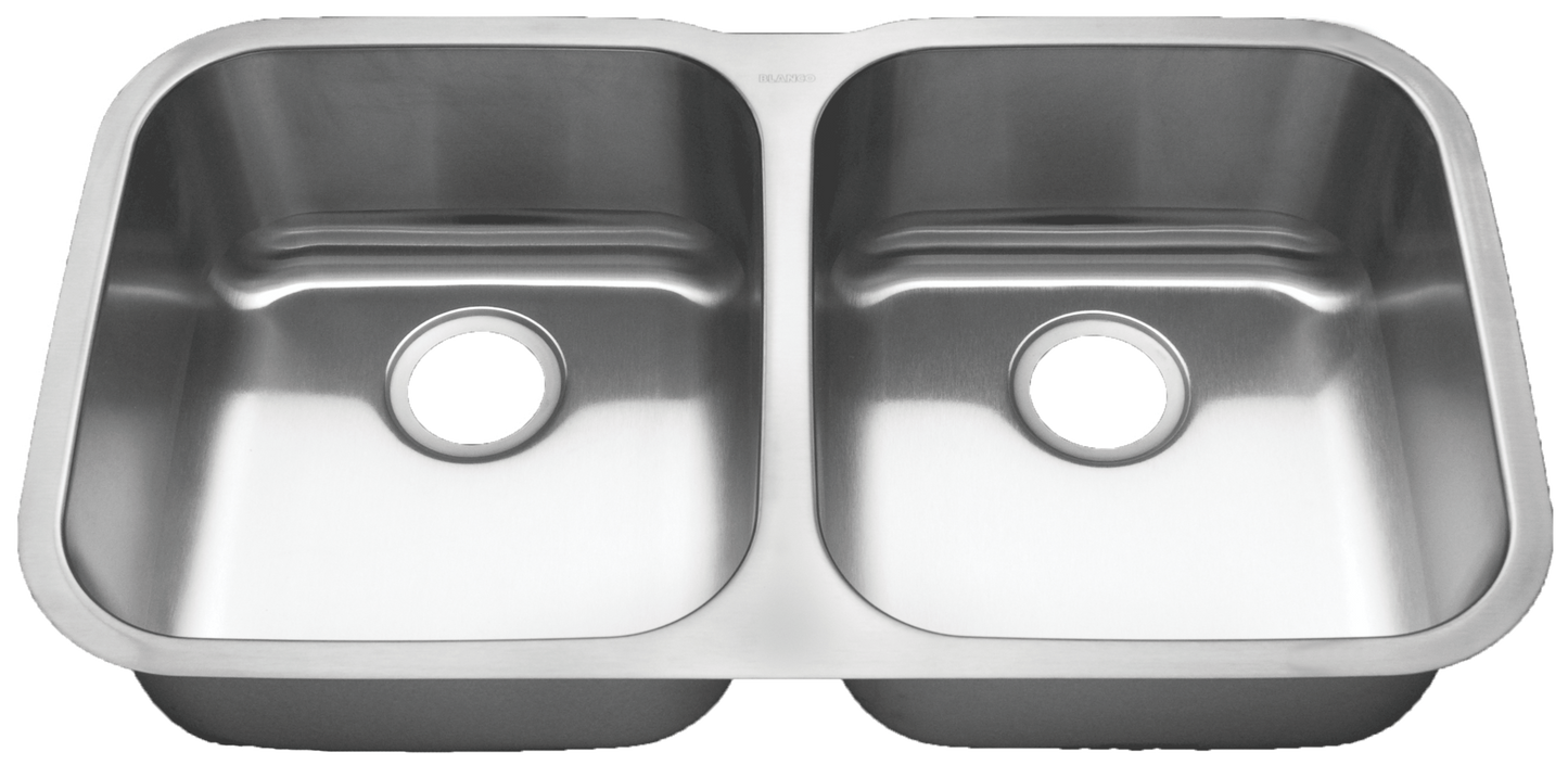 Blanco Stainless Steel Double (50/50) Bowl Sink (33-1/3")