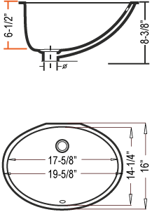 Oval Undermount Lotus Sink