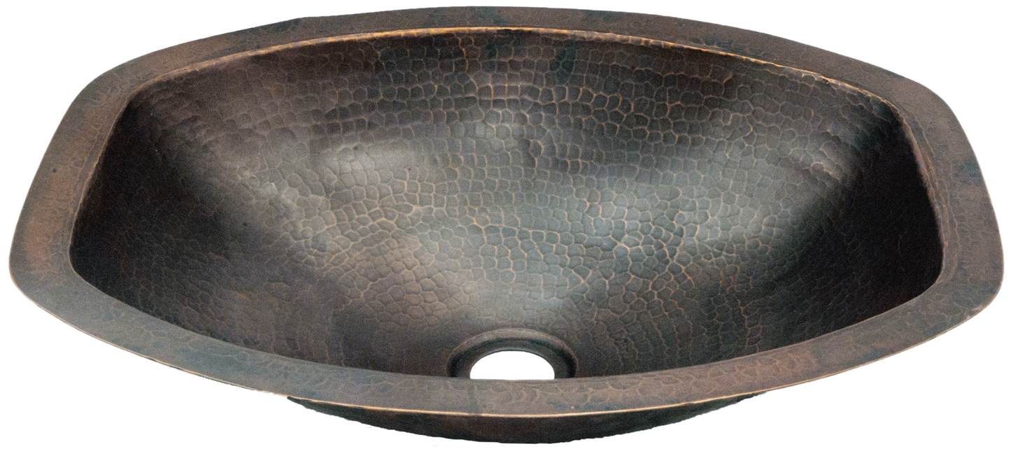Hammered Oval Flat Sides
