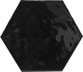 Lungarno Finish Line Black Gloss Hexagon Wall Tile 7x8 Undulated