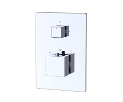 Fluid Square Plate & Handles Thermostatic Shower Kit FP6051143-2TH BN