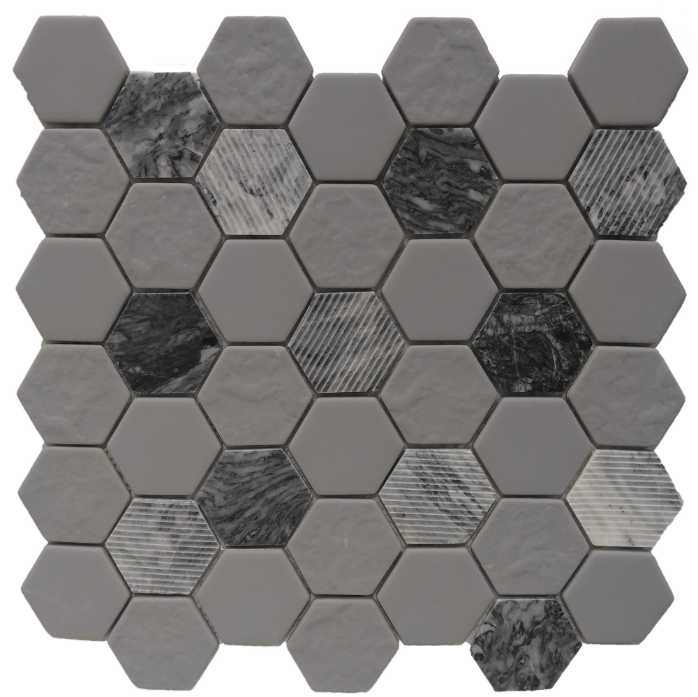 2x2 grey hexagon marble FWMGST2005