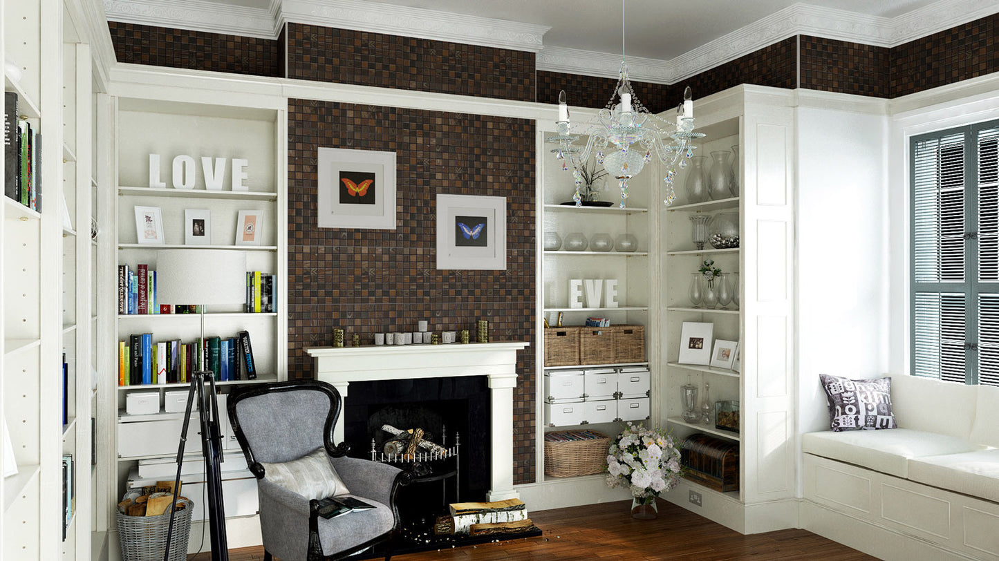 Thermally Treated Ash Natural Wood Mosaics 13"x13" Sheet