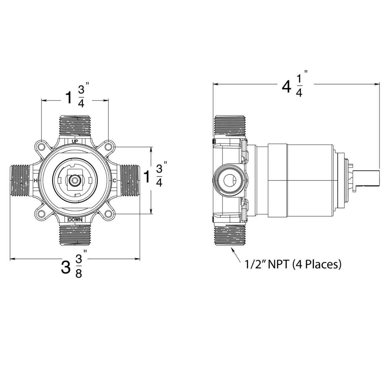 Huntington Brass Shower Rough-in Valve P1023199