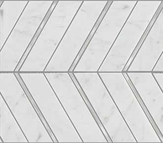 Porcelanosa Victorian Chevron Carrara Aluminium 10''