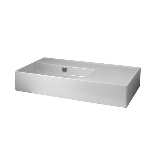 Porcelanosa Essence C 31'' w/ Left Bowl Sink White without Faucet Hole