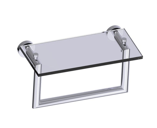 Kartners Oslo Glass Shelf w/ Towel Bar 10" (PLEASE CALL US FOR SPECIAL PRICING)