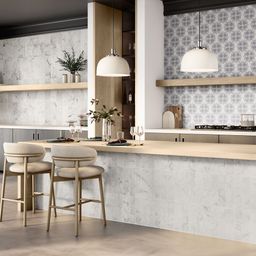 Botanic Imprint Field Tile 4" x 6" Classic Statuario  15194 - Jeffrey Court (Please Call us for Special Pricing)