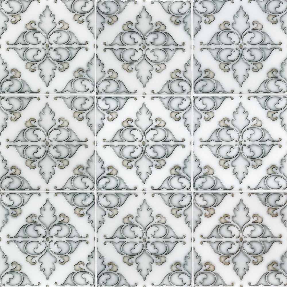 Hindu Temple Field Tile 6" x 6" Classic Statuario  15179 - Jeffrey Court (Please Call us for Special Pricing)