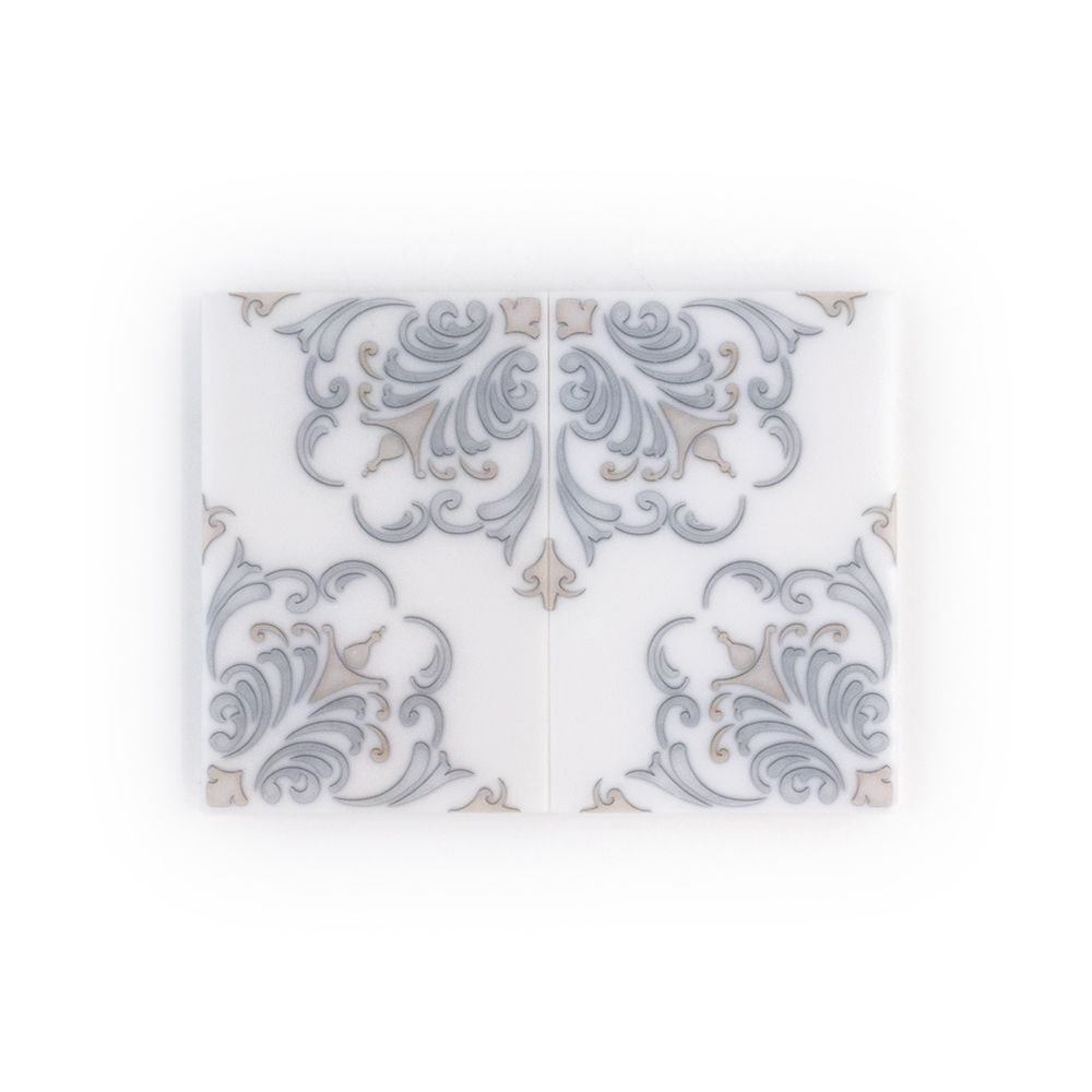 Botanic Imprint Field Tile 4" x 6" Classic Statuario  15194 - Jeffrey Court (Please Call us for Special Pricing)