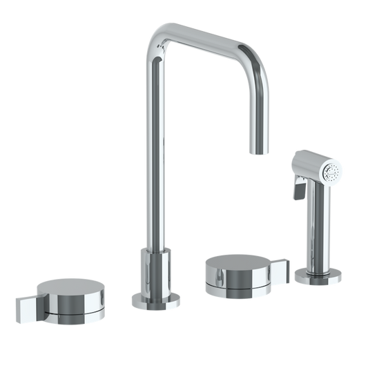 WATERMARK Elements 21 Deck Mounted 4 Hole Square Top Kitchen Set - Includes Side Spray 21-7.1-E3 (ON SALE)