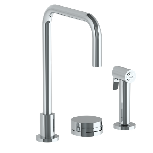 WATERMARK Elements 21 Deck Mounted 3 Hole Square Top Kitchen Set - Includes Side Spray 21-7.1.3A-E1 (ON SALE)