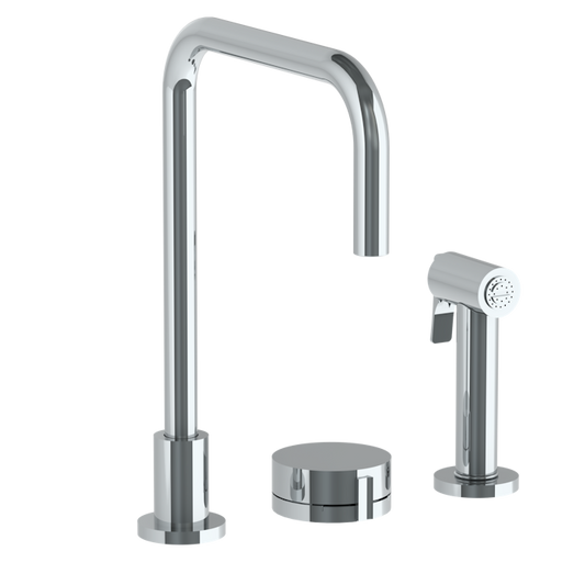 WATERMARK Elements 21 Deck Mounted 3 Hole Square Top Kitchen Set - Includes Side Spray 21-7.1.3A-E2 (ON SALE)