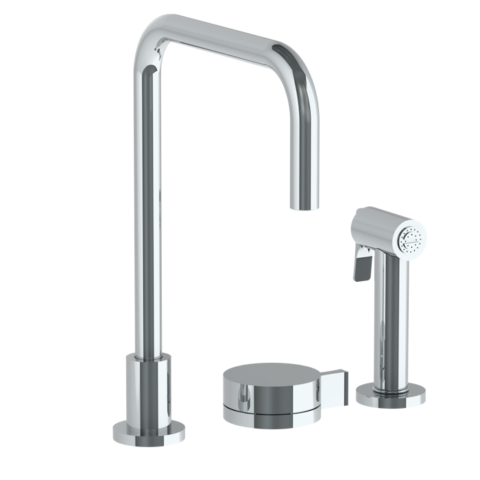 WATERMARK Elements 21 Deck Mounted 3 Hole Square Top Kitchen Set - Includes Side Spray 21-7.1.3A-E3 (ON SALE)