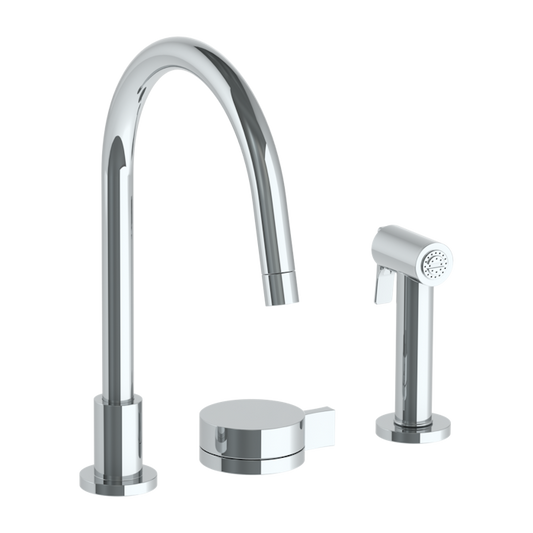 WATERMARK Elements 21 Deck Mounted 3 Hole gooseneck kitchen Set - Includes Side Spray 21-7.1.3GA-E3 (ON SALE)