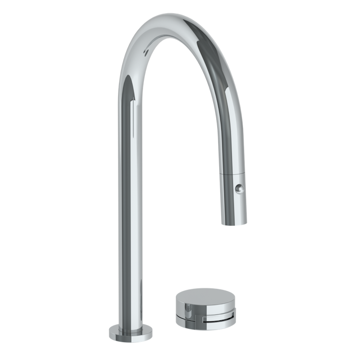 WATERMARK Elements 21 Deck Mounted 2 Hole Gooseneck Kitchen Faucet with Pull Down Spray 21-7.1.3PG2-E1 (ON SALE)