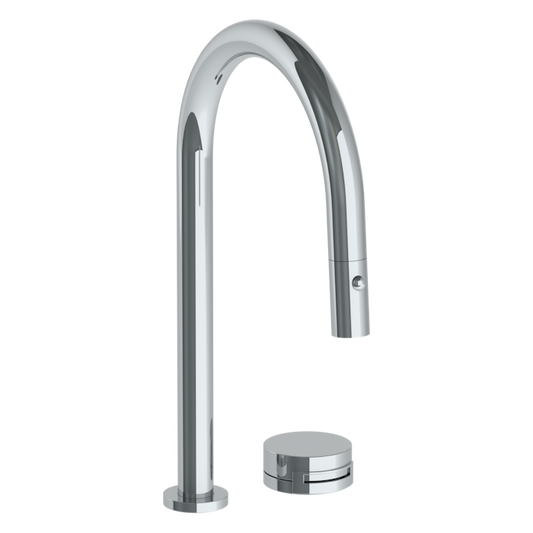 WATERMARK Elements 21 Deck Mounted 2 Hole Gooseneck Kitchen Faucet with Pull Down Spray 21-7.1.3PG2-E1 (ON SALE)