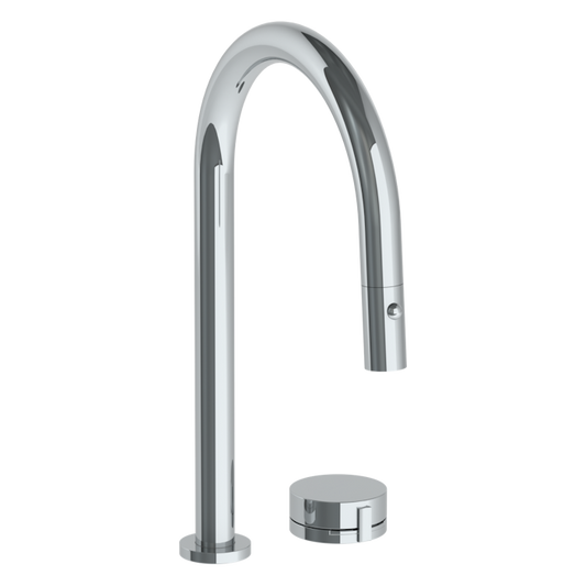 WATERMARK Elements 21 Deck Mounted 2 Hole Gooseneck Kitchen Faucet with Pull Down Spray 21-7.1.3PG2-E2 (ON SALE)