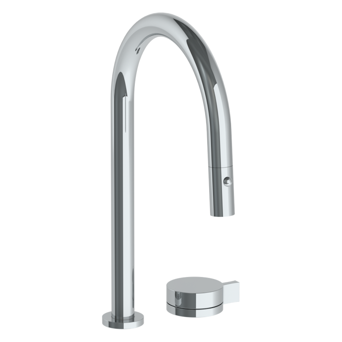 WATERMARK Elements 21 Deck Mounted 2 Hole Gooseneck Kitchen Faucet with Pull Down Spray 21-7.1.3PG2-E3 (ON SALE)