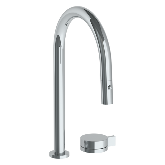WATERMARK Elements 21 Deck Mounted 2 Hole Gooseneck Kitchen Faucet with Pull Down Spray 21-7.1.3PG2-E3 (ON SALE)