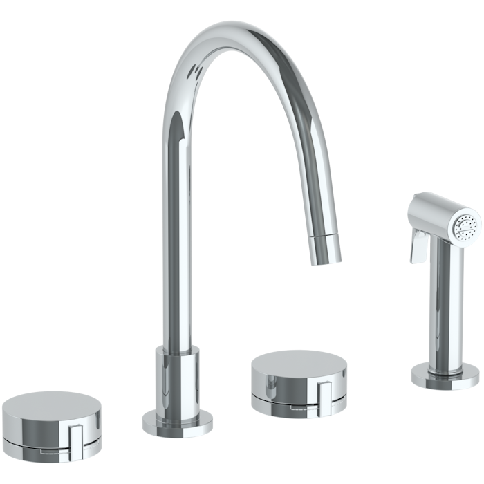 WATERMARK Elements 21 Deck Mounted 4 Hole gooseneck kitchen Set - Includes Side Spray 21-7.1G-E2 (ON SALE)