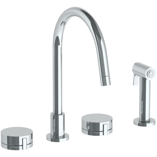 WATERMARK Elements 21 Deck Mounted 4 Hole gooseneck kitchen Set - Includes Side Spray 21-7.1G-E2 (ON SALE)