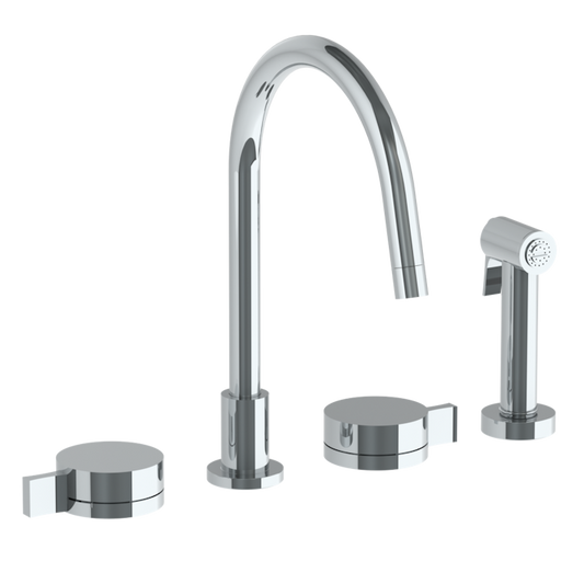 WATERMARK Elements 21 Deck Mounted 4 Hole gooseneck kitchen Set - Includes Side Spray 21-7.1G-E3 (ON SALE)