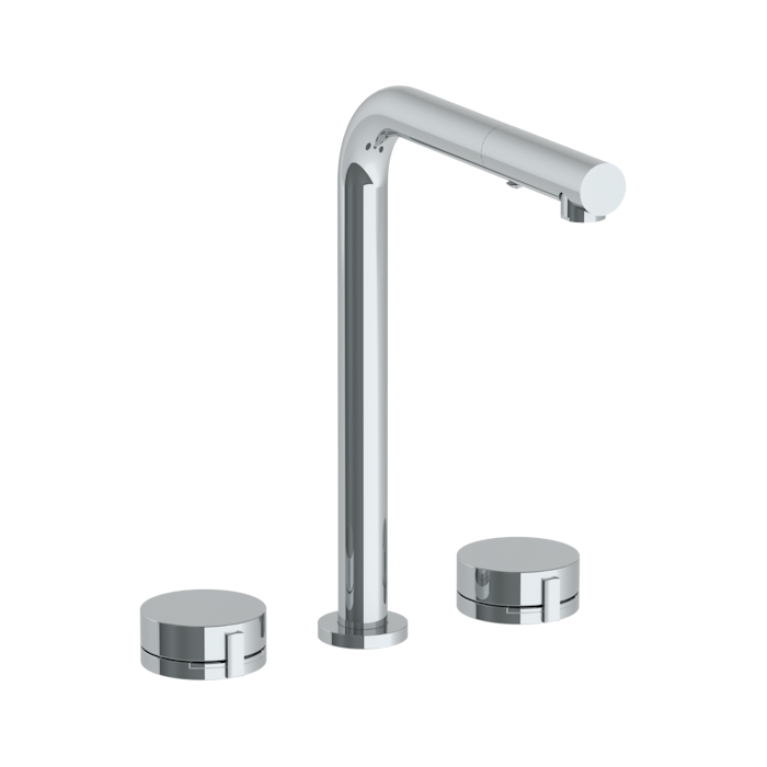 WATERMARK Elements 21 Deck Mounted 3 Hole Square Top Kitchen Faucet with Pull Out Spray 21-7P1-E2 (ON SALE)