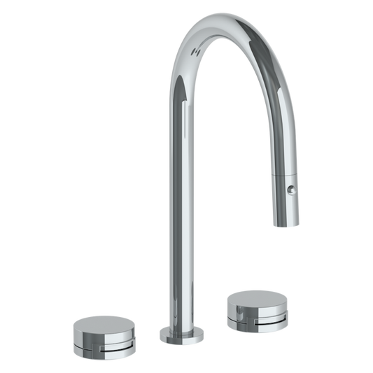 WATERMARK Elements 21 Deck Mounted 3 Hole Gooseneck Kitchen Faucet with Pull Down Spray 21-7PG2-E1 (ON SALE)