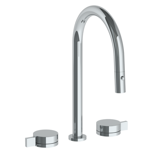 WATERMARK Elements 21 Deck Mounted 3 Hole Gooseneck Kitchen Faucet with Pull Down Spray 21-7PG2-E3 (ON SALE)