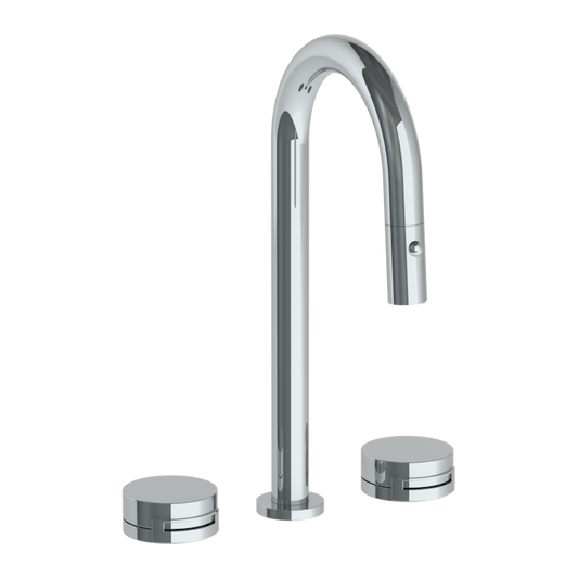 WATERMARK Elements 21 Deck Mounted 3 Hole Gooseneck Prep Faucet with Pull Down Spray 21-9PG4-E1 (ON SALE)
