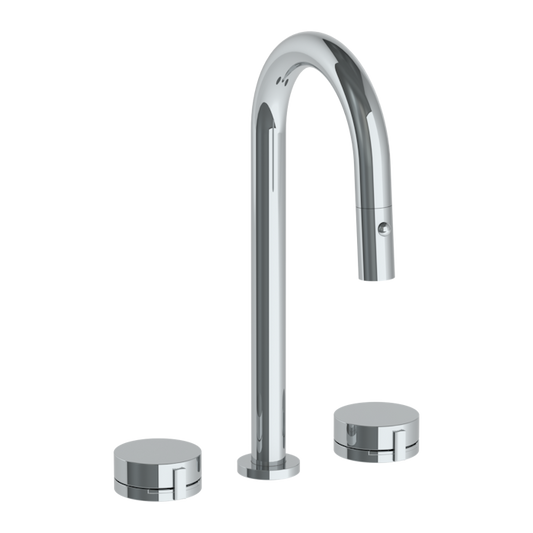 WATERMARK Elements 21 Deck Mounted 3 Hole Gooseneck Prep Faucet with Pull Down Spray 21-9PG4-E2 (ON SALE)