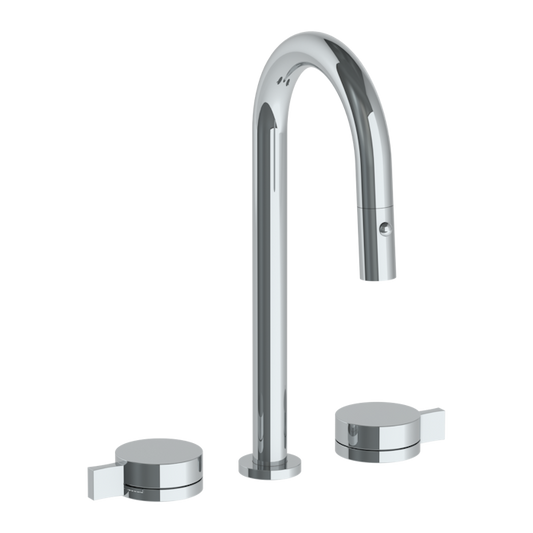 WATERMARK Elements 21 Deck Mounted 3 Hole Gooseneck Prep Faucet with Pull Down Spray 21-9PG4-E3 (ON SALE)