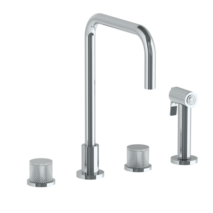 WATERMARK Titanium 22 Deck Mounted 4 Hole Square Top Kitchen Set - Includes Side Spray 22-7.1-TIA (ON SALE)