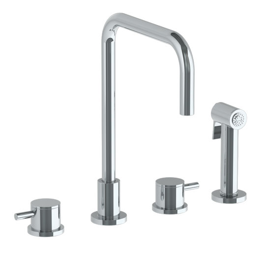 WATERMARK Titanium 22 Deck Mounted 4 Hole Square Top Kitchen Set - Includes Side Spray 22-7.1-TIB (ON SALE)