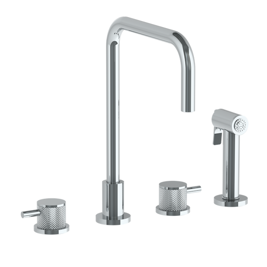 WATERMARK Titanium 22 Deck Mounted 4 Hole Square Top Kitchen Set - Includes Side Spray 22-7.1-TIC (ON SALE)