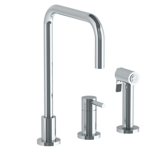 WATERMARK Titanium 22 Deck Mounted 3 Hole Square Top Kitchen Set - Includes Side Spray 22-7.1.3A-TIBV (ON SALE)