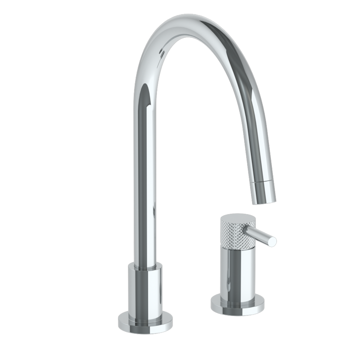 WATERMARK Titanium 22 Deck Mounted 2 Hole Gooseneck Kitchen Faucet 22-7.1.3G-TICV (ON SALE)