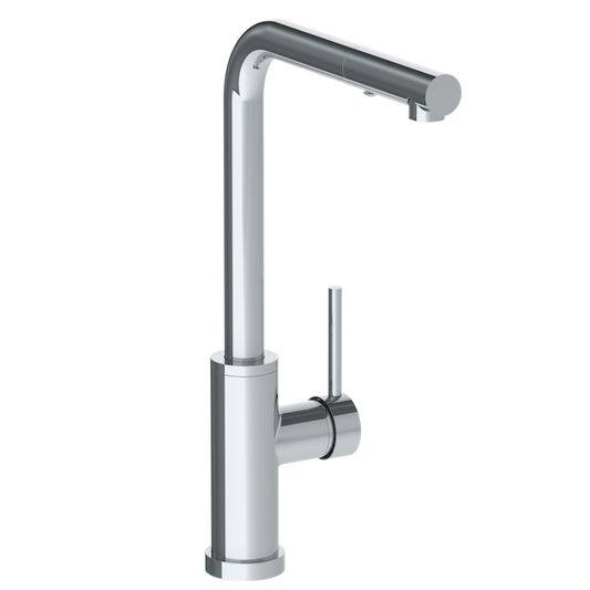 WATERMARK Titanium 22 Deck Mounted 1 Hole Square Top Kitchen Faucet with Pull Out Spray - High Spout 22-7.3P1-TIB (ON SALE)