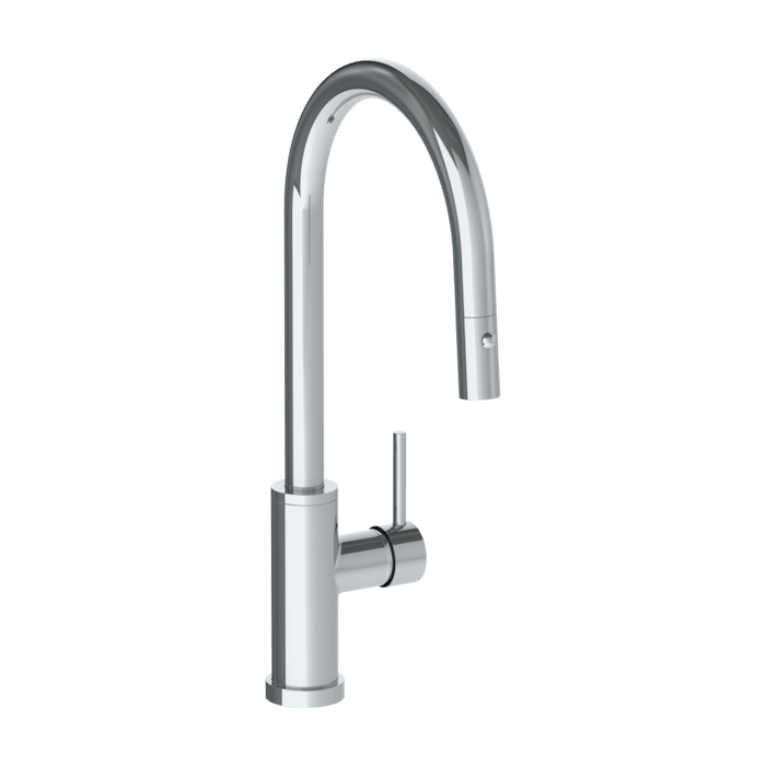 WATERMARK Titanium 22 Deck Mounted 1 Hole Gooseneck Kitchen Faucet with Pull Down Spray - High Spout 22-7.3PG2-TIB (ON SALE)