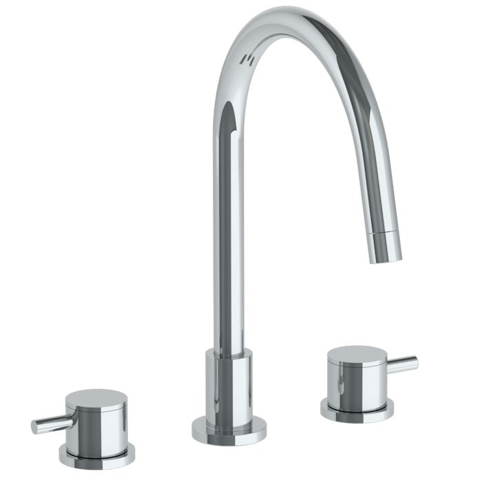 WATERMARK Titanium 22 Deck Mounted 3 Hole Gooseneck Kitchen Faucet 22-7G-TIB (ON SALE)