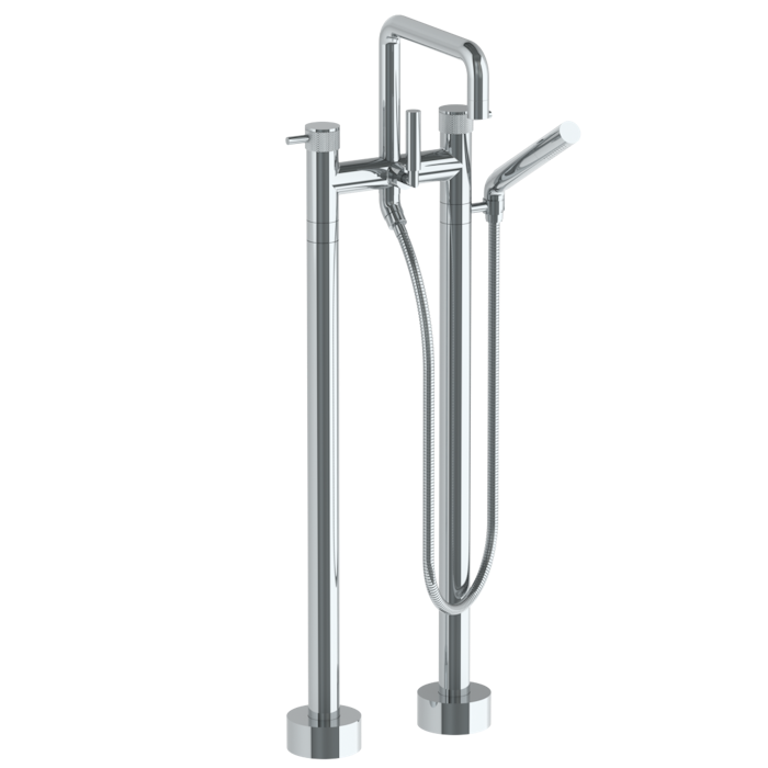 WATERMARK Titanium 22 Floor Standing Bath set with Square Spout and Slim Hand Shower 22-8.26.3-TIC (ON SALE)