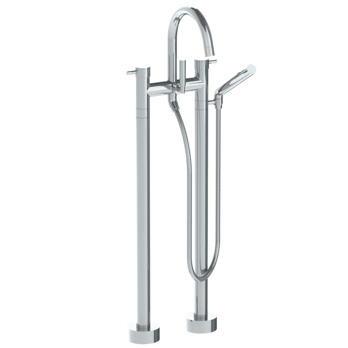WATERMARK Titanium 22 Floor Standing Bath set with Gooseneck Spout and Slim Hand Shower 22-8.3-TIB (ON SALE)