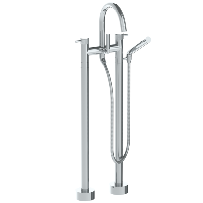 WATERMARK Titanium 22 Floor Standing Bath set with Gooseneck Spout and Slim Hand Shower 22-8.3-TIC (ON SALE)