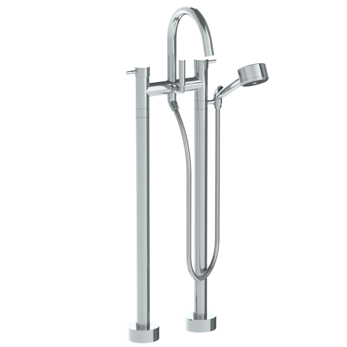 WATERMARK Titanium 22 Floor Standing Bath set with Gooseneck Spout and Volume Hand Shower 22-8.3V-TIB (ON SALE)