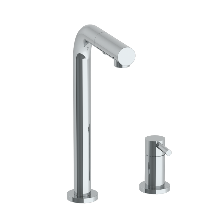 WATERMARK Titanium 22 Deck Mounted 2 Hole Square Top Prep Faucet with Pull Out Spray 22-9.1.3P1-TIBV (ON SALE)