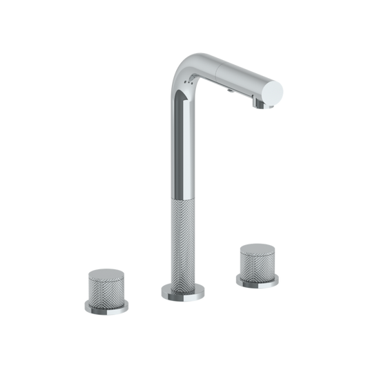 WATERMARK Titanium 22 Deck Mounted 3 Hole Square Top Prep Faucet with Pull Out Spray 22-9P3-TIA (ON SALE)
