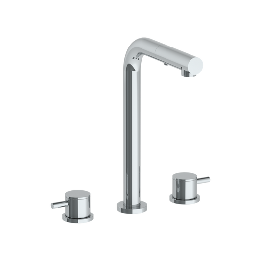 WATERMARK Titanium 22 Deck Mounted 3 Hole Square Top Prep Faucet with Pull Out Spray 22-9P3-TIB (ON SALE)