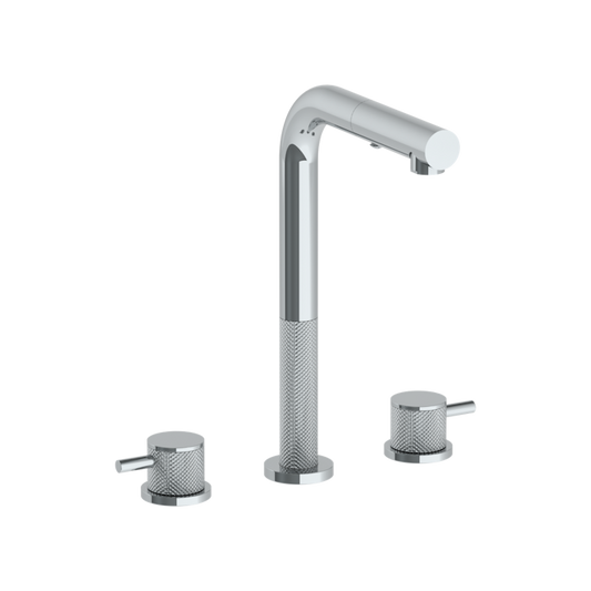 WATERMARK Titanium 22 Deck Mounted 3 Hole Square Top Prep Faucet with Pull Out Spray 22-9P3-TIC (ON SALE)