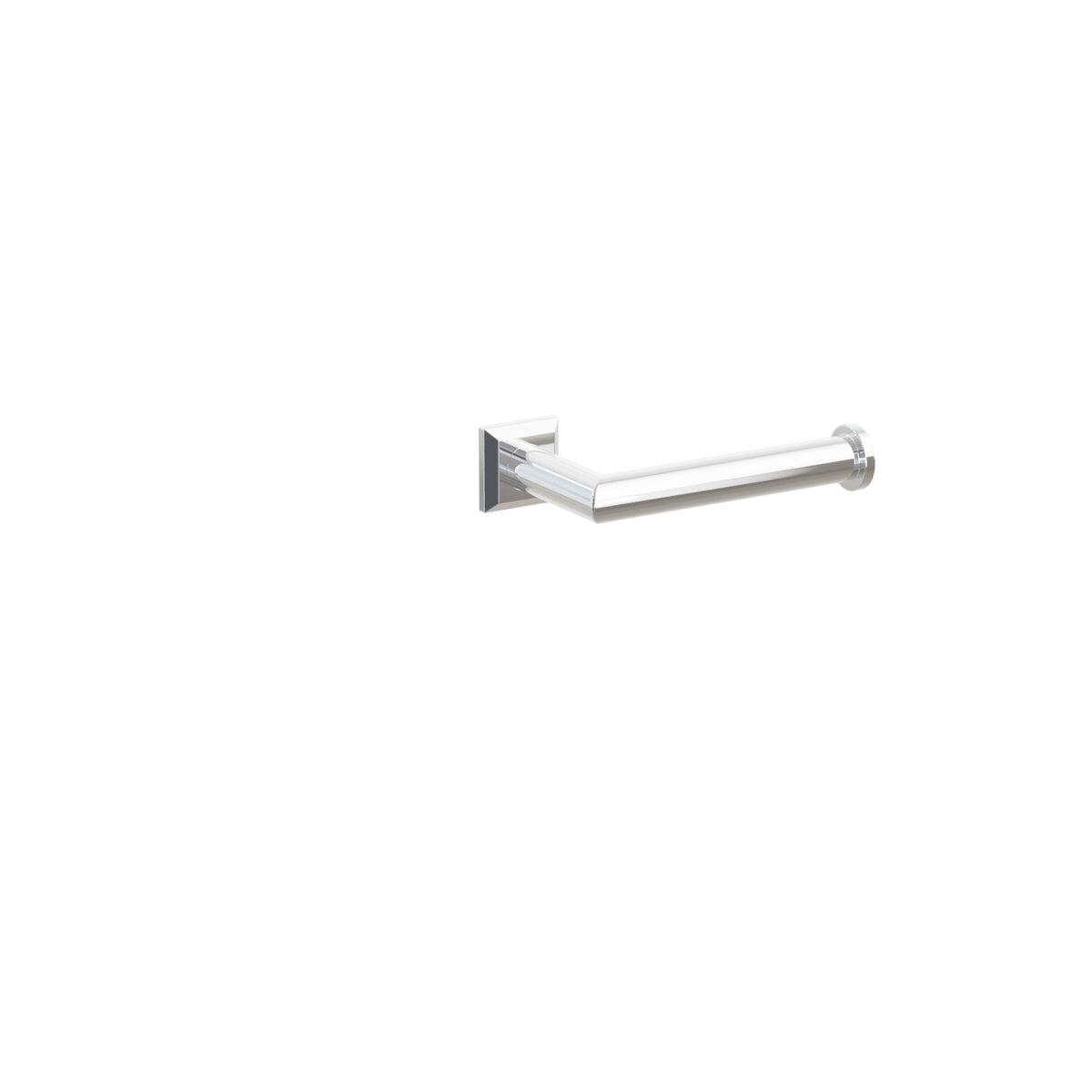 Emtek Modern Tubular Brass Single Post Paper Holder 2283 - Chamfered Square Rosette, Polished Chrome